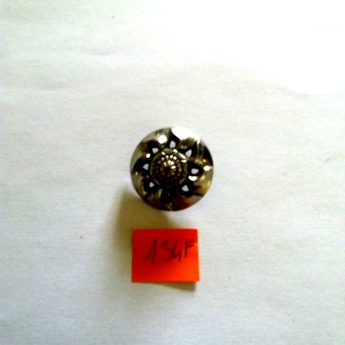 1 bouton en métal argenté - 28mm - 154f