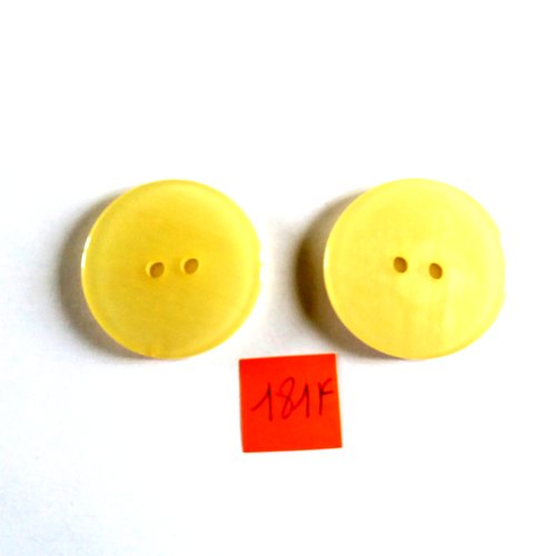 2 boutons en résine beige - 36mm - 181f