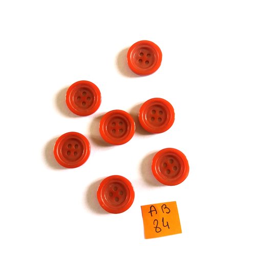 7 boutons en résine marron - 18mm - ab84
