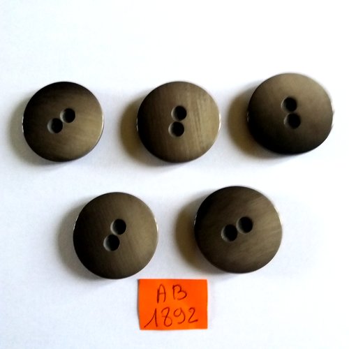 5 boutons en résine marron - 28mm - ab1892