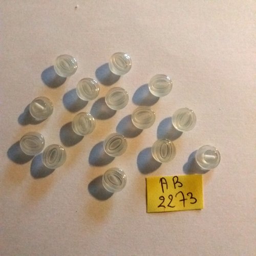15 boutons en résine bleu clair - 10mm - ab2273