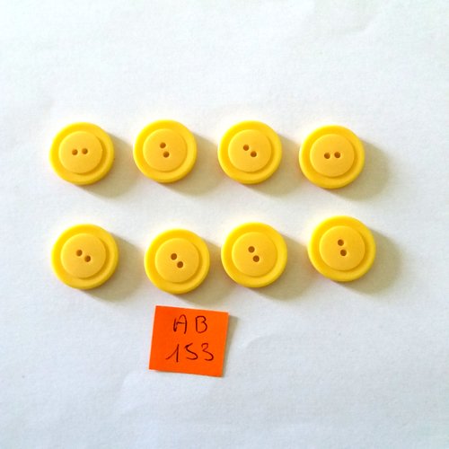 8 boutons en résine jaune - 18mm - ab153