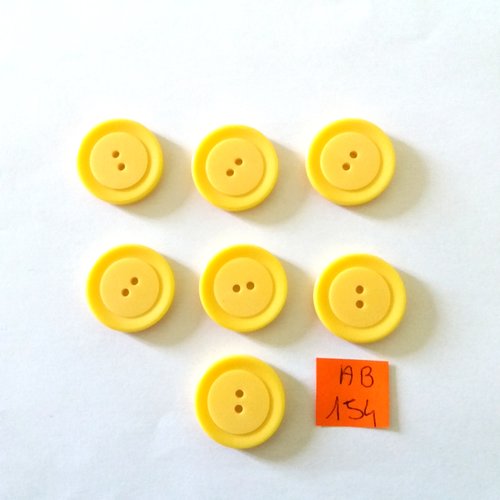 7 boutons en résine jaune - 22mm - ab154
