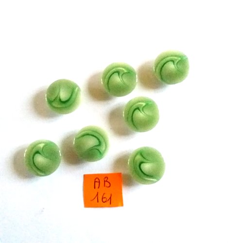 7 boutons en résine vert - 17mm - ab161