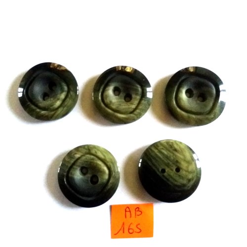 5 boutons en résine vert - 30mm - ab165