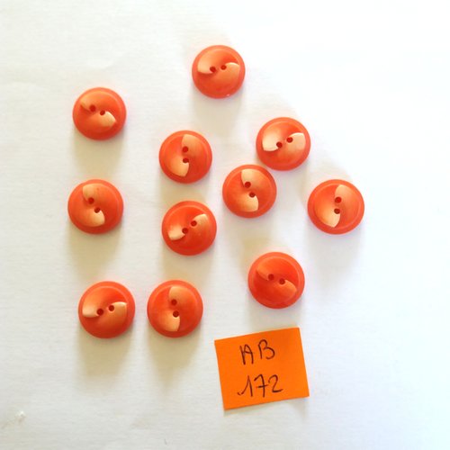 11 boutons en résine rouge - 14mm - ab172