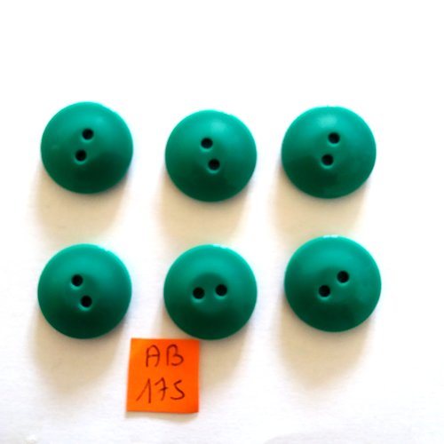 6 boutons en résine vert - 22mm - ab175