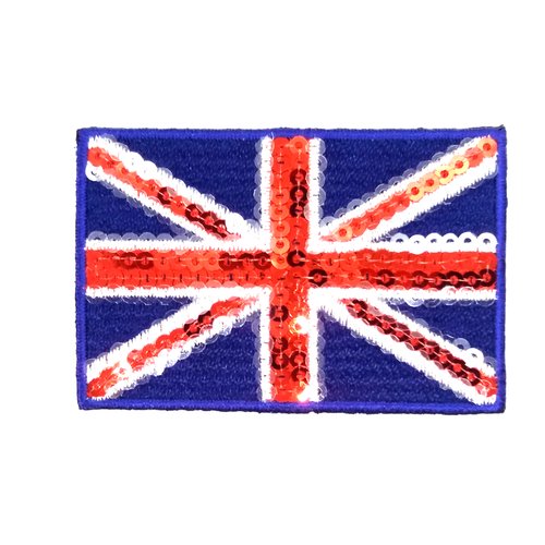 Thermocollant - drapeau anglais - rouge blanc bleu - 65x43mm - écusson à coudre - e149