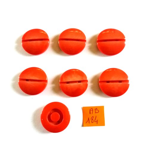 7 boutons en résine rouge - 27mm - ab184
