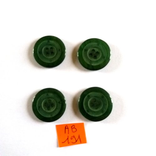 4 boutons en résine vert - 23mm - ab191