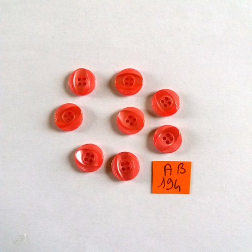 8 boutons en résine rose - 13mm - ab194