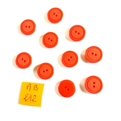 10 boutons en résine rouge - 14mm - ab212