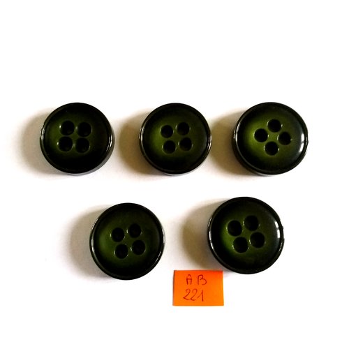 5 boutons en résine vert - 31mm - ab221
