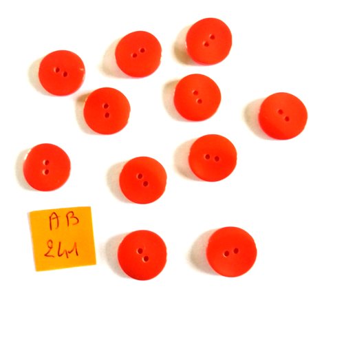 11 boutons en résine rouge - 14mm - ab241