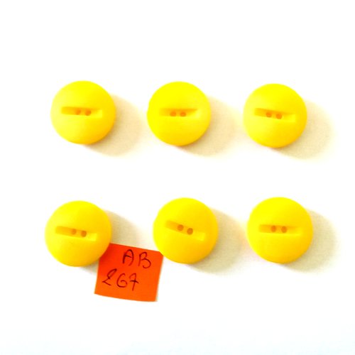 6 boutons en résine jaune - 18mm - ab267