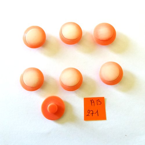 7 boutons en résine rose - 18mm - ab271