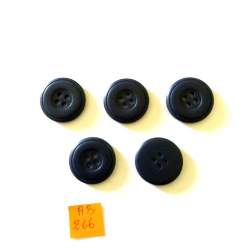 5 boutons en résine bleu - 22mm - ab266
