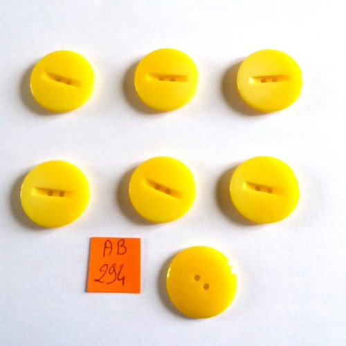 7 boutons en résine - jaune - 22mm - ab294