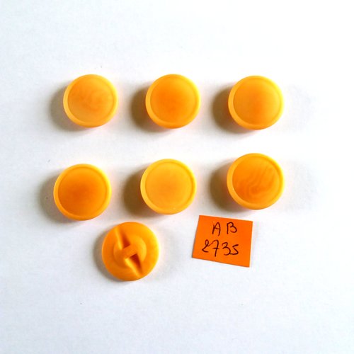 7 boutons en résine orange - 20mm - ab2735