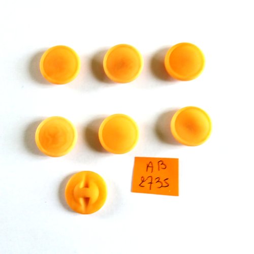 7 boutons en résine orange - 17mm - ab2735
