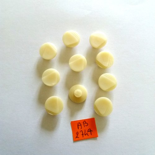 9 boutons en résine crème - 15mm - ab2747