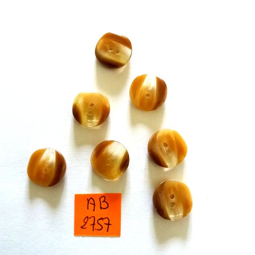 7 boutons en résine marron -15mm - ab2757