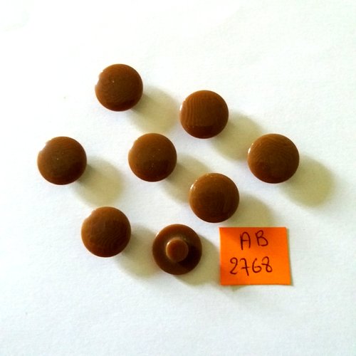 8 boutons en résine marron - 15mm - ab2768