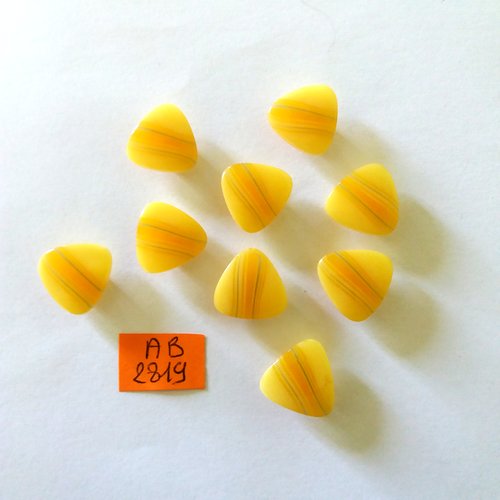 9 boutons en résine orange/jaune - 13mm - ab2819