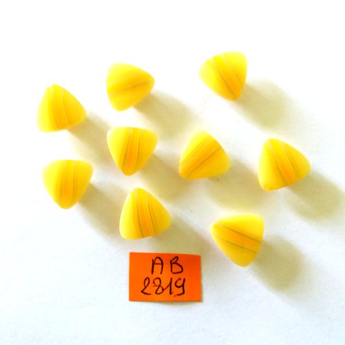 9 boutons en résine orange/jaune - 15mm - ab2819
