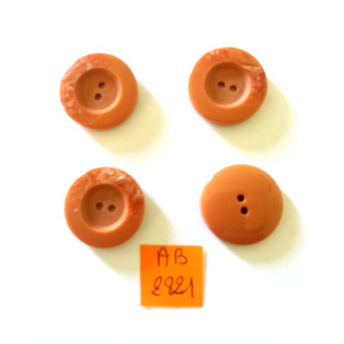 4 boutons en résine marron - 23mm - ab2821