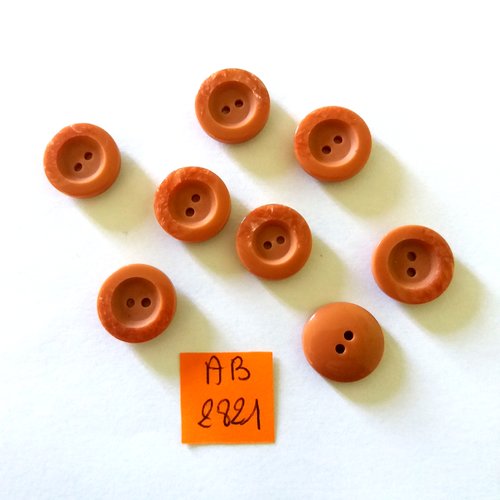 10 boutons en résine marron - 15mm - ab2821