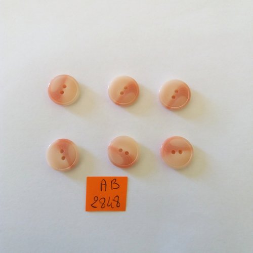 6 boutons en résine rose - 15mm - ab2848
