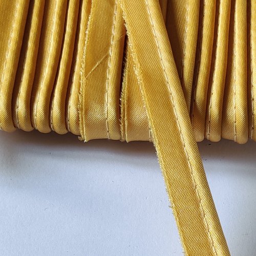 Passepoil satin jaune moutarde - 12mm - vendu au mètre - p31