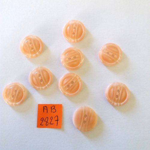 9 boutons en résine rose - 17mm - ab2827