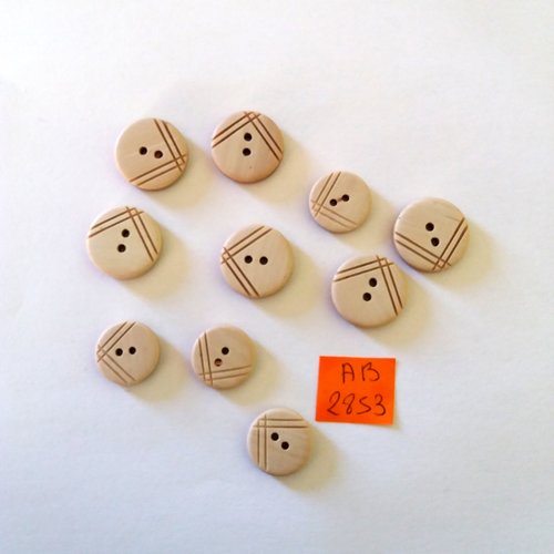 10 boutons en résine  beige - 18mm et 15mm - ab2853