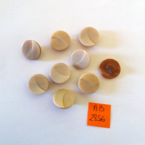 9 boutons en résine beige - 15mm - ab2856