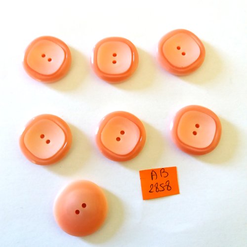 7 boutons en résine rose - 27mm - ab2858