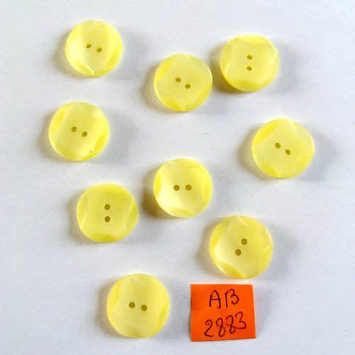9 boutons en résine jaune - 17mm - ab2883