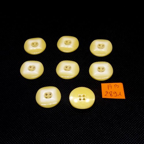 8 boutons en résine jaune - 22mm - ab2891