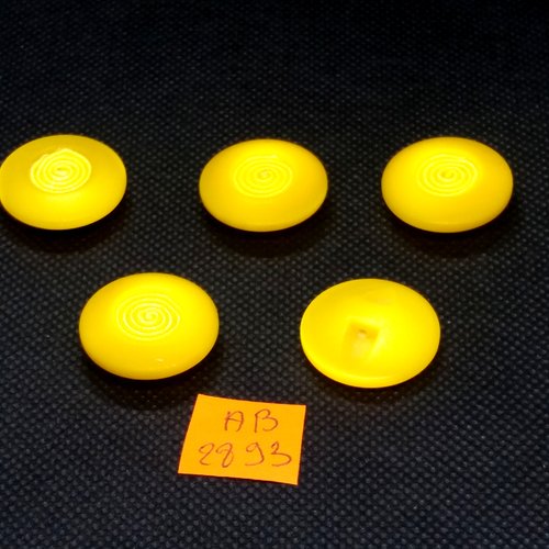 5 boutons en résine orange et jaune - 23mm - ab2893