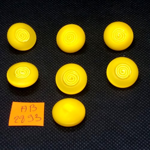 7 boutons en résine orange et jaune - 18mm - ab2893