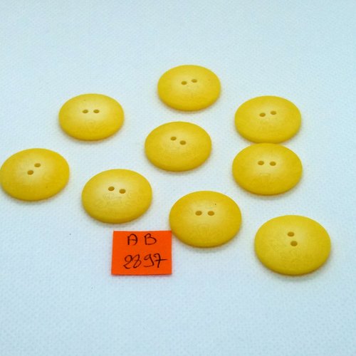 9 boutons en résine jaune - 22mm - ab2897