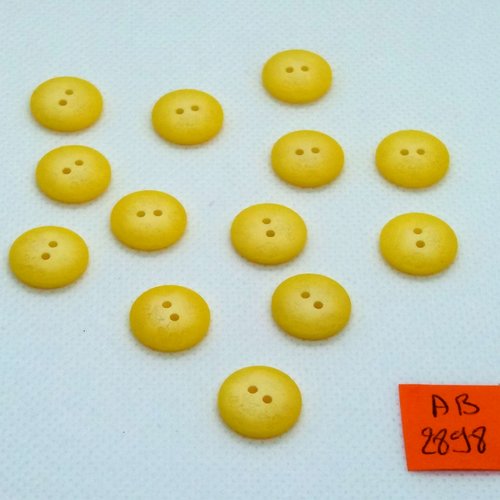 13 boutons en résine jaune - 14mm - ab2898