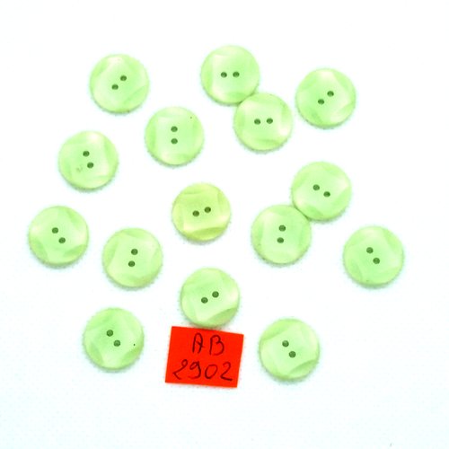 15 boutons en résine vert d'eau - 14mm - ab2902