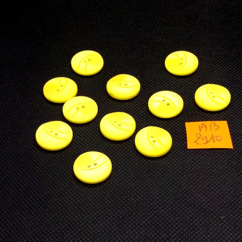 11 boutons en résine jaune - 18mm - ab2910