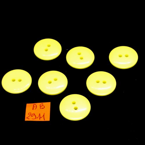 7 boutons en résine jaune - 20mm - ab2911