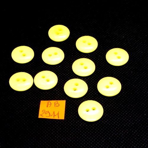 11 boutons en résine jaune - 15mm - ab2911
