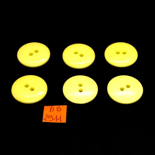 6 boutons en résine jaune - 28mm - ab2911