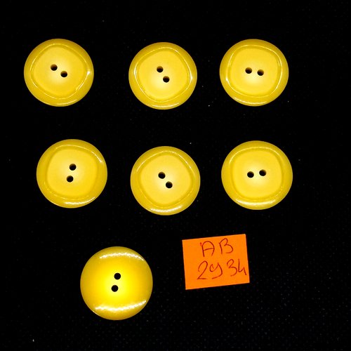 7 boutons en résine jaune/orangé - 22mm - ab2934
