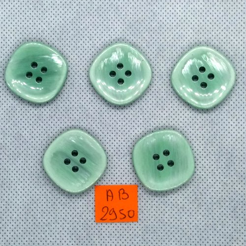 5 boutons en résine vert - 25x25mm - ab2950